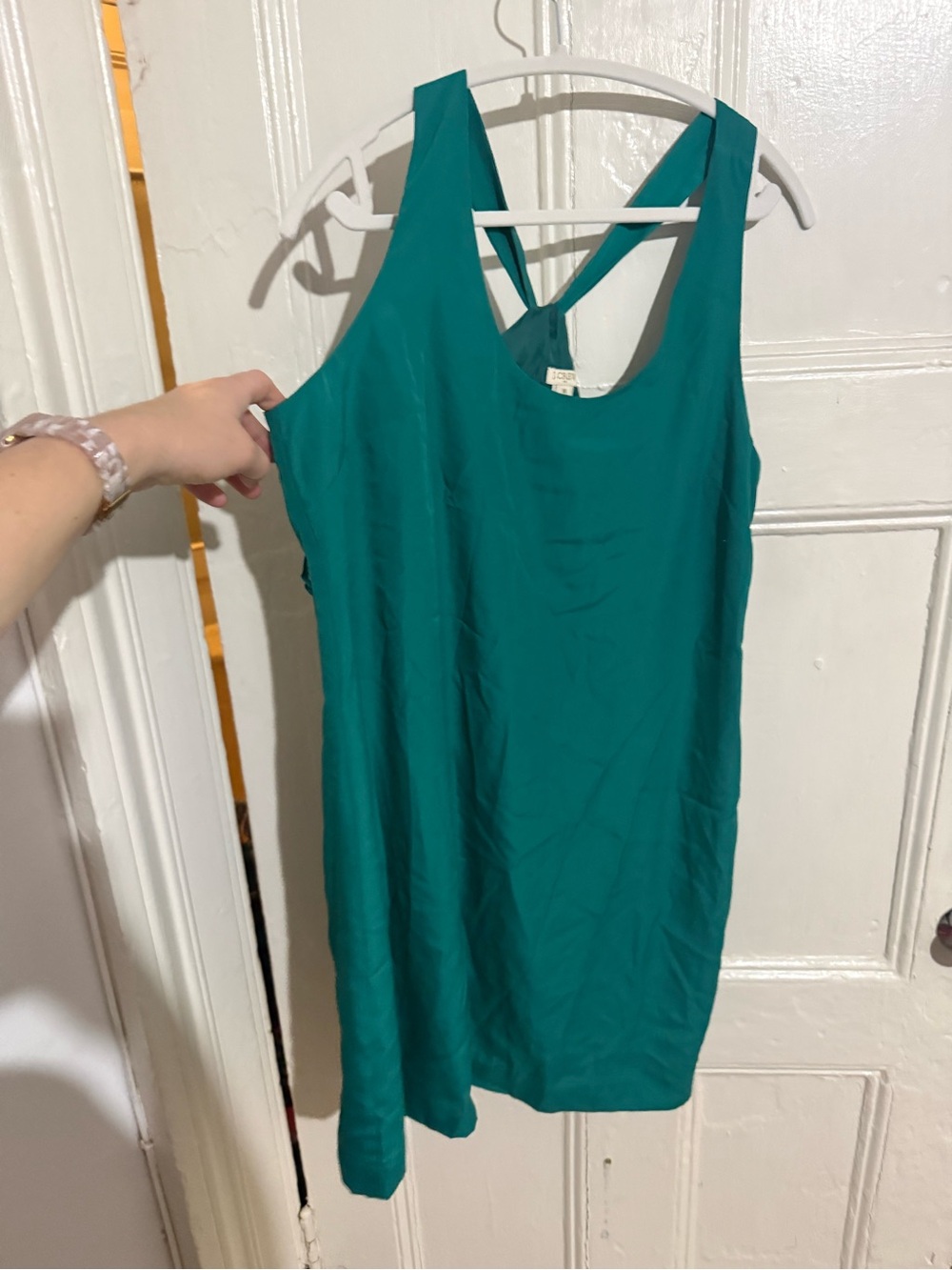 J. Crew Teal Cross-Back Tank Top